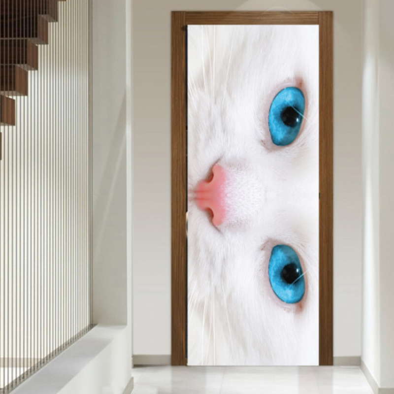 Αυτοκόλλητο πόρτας με ζώα με Γάτα